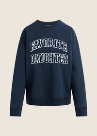 The Embroidery Collegiate Sweatshirt in Navy/White