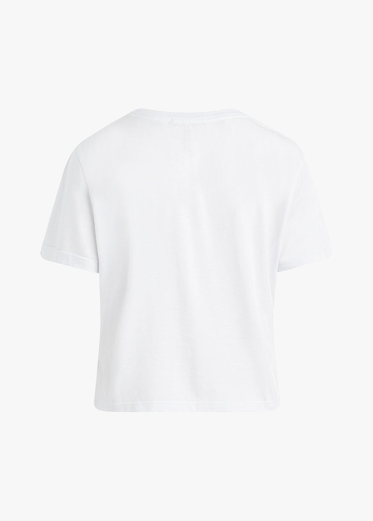 The Cropped Collegiate Tee in White