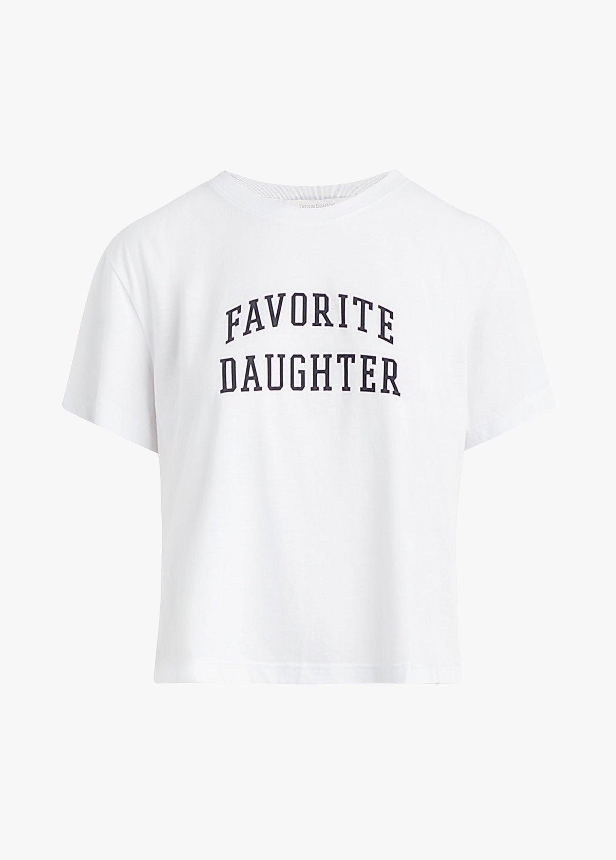 The Cropped Collegiate Tee in White