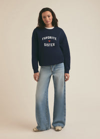 Favorite Sister Heart Logo Sweatshirt in Navy