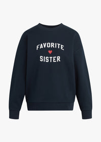 Favorite Sister Heart Logo Sweatshirt in Navy