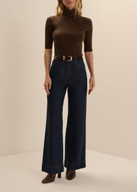 The Suede Jordan Belt in Chocolate Gold