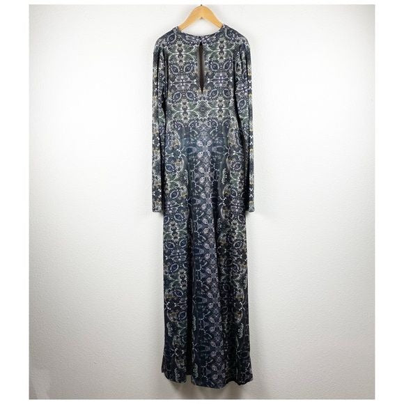 Cabaret Long Sleeve Maxi Dress Dark Combo