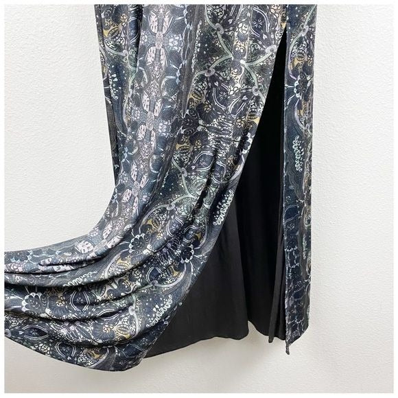 Cabaret Long Sleeve Maxi Dress Dark Combo