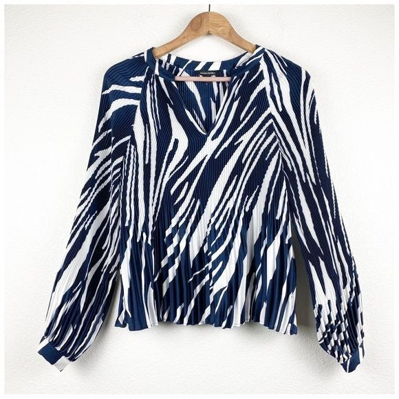 Zebra Pleated Blouse Size XS