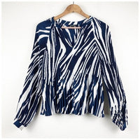 Zebra Pleated Blouse Size XS