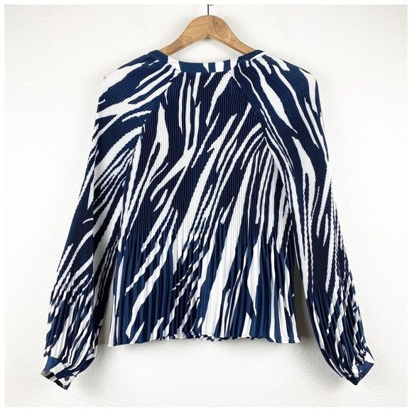 Zebra Pleated Blouse Size XS
