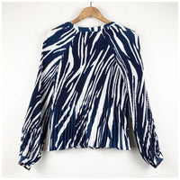 Zebra Pleated Blouse Size XS
