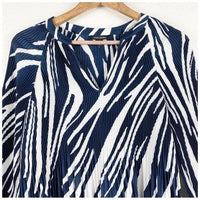 Zebra Pleated Blouse Size XS