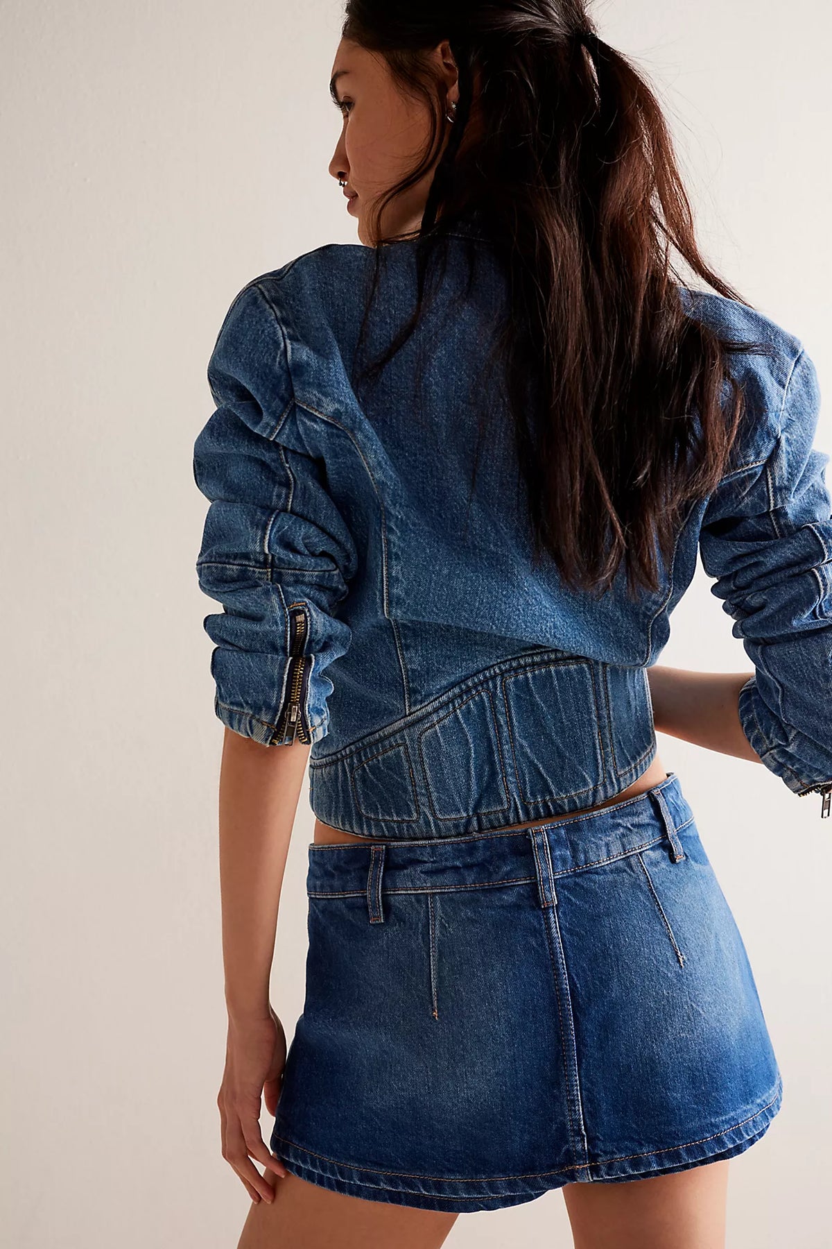 Gallivanting Denim Skirt in Blue Rebel