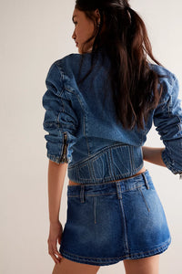 Gallivanting Denim Skirt in Blue Rebel