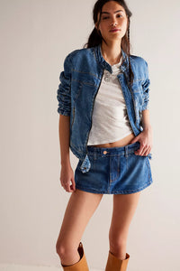 Gallivanting Denim Skirt in Blue Rebel