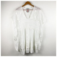 Hiedine Georgette Drama Poncho Top in White Size Medium