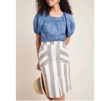 Quincy Eyelet Linen Blend Skirt Size 0