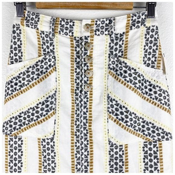 Quincy Eyelet Linen Blend Skirt Size 0