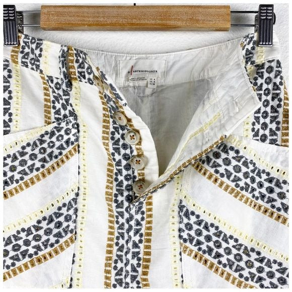 Quincy Eyelet Linen Blend Skirt Size 0