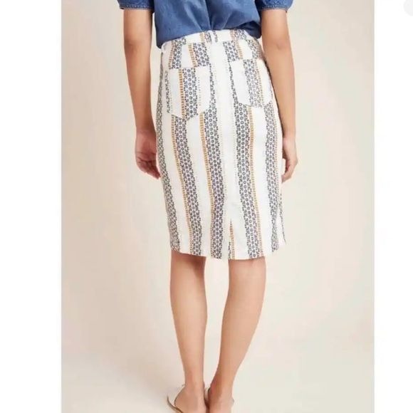 Quincy Eyelet Linen Blend Skirt Size 0