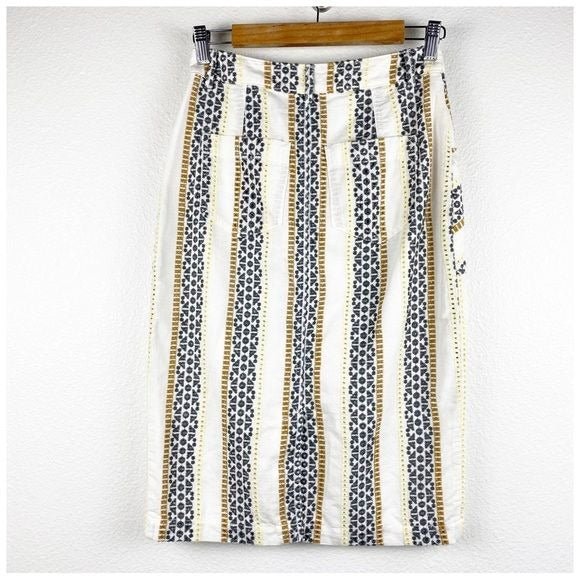 Quincy Eyelet Linen Blend Skirt Size 0