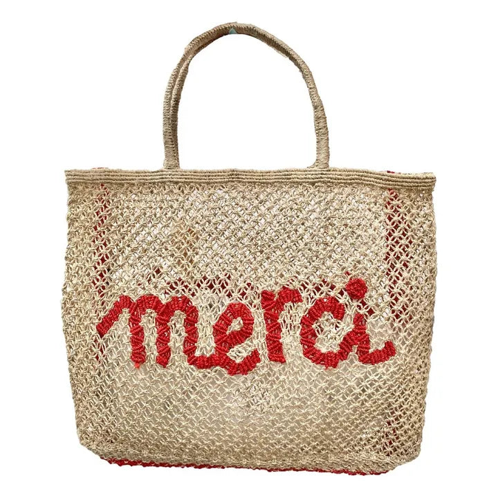 Merci Tote - Natural/Red