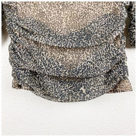 Shirred Animal Print Mesh Top Size Small
