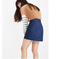 NWT Denim Raw Hem Mini Wrap Skirt Size 2