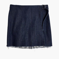 NWT Denim Raw Hem Mini Wrap Skirt Size 2