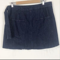 NWT Denim Raw Hem Mini Wrap Skirt Size 2