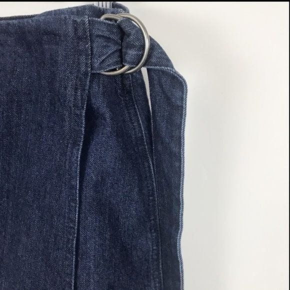 NWT Denim Raw Hem Mini Wrap Skirt Size 2
