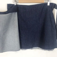 NWT Denim Raw Hem Mini Wrap Skirt Size 2