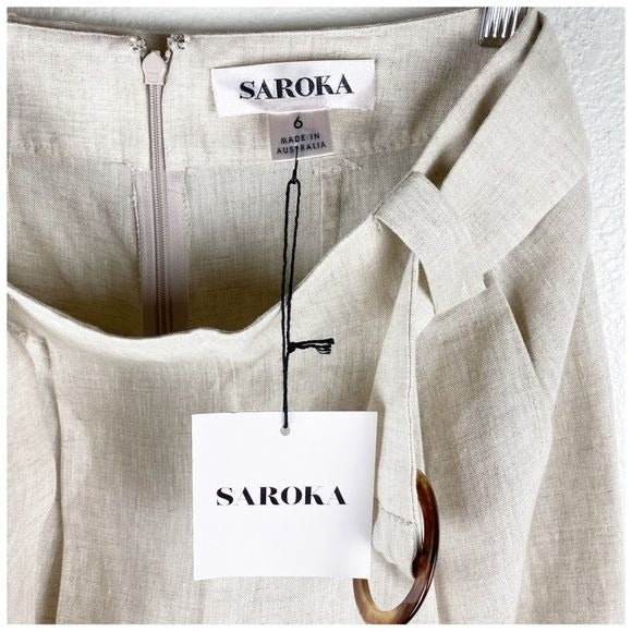 Dahlia Linen Pant in Natural Size 6