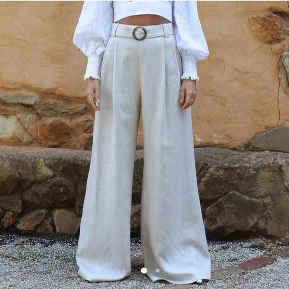 Dahlia Linen Pant in Natural Size 6