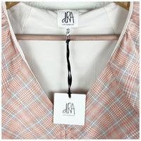 Orange Plaid Puff Sleeve Crop Top Size XS