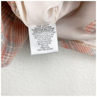 Orange Plaid Puff Sleeve Crop Top Size XS