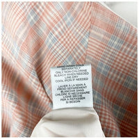 Orange Plaid Puff Sleeve Crop Top Size XS