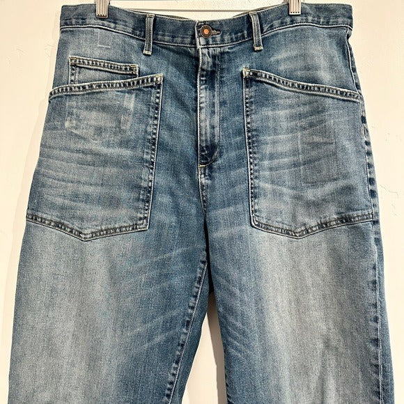 Shon Jean Mid-Rise Stretch Barrel Denim in Classic Wash