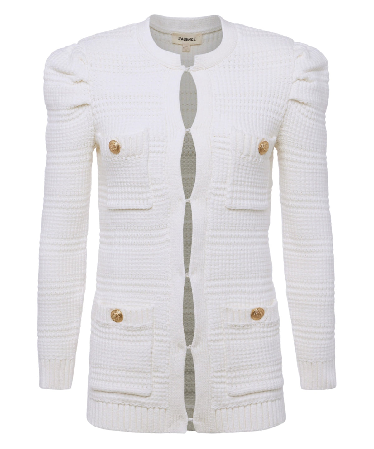 Marina Textured Cardigan in White - Large