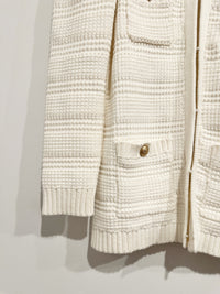 Marina Textured Cardigan in White - Large