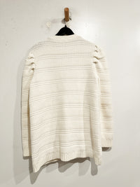 Marina Textured Cardigan in White - Large