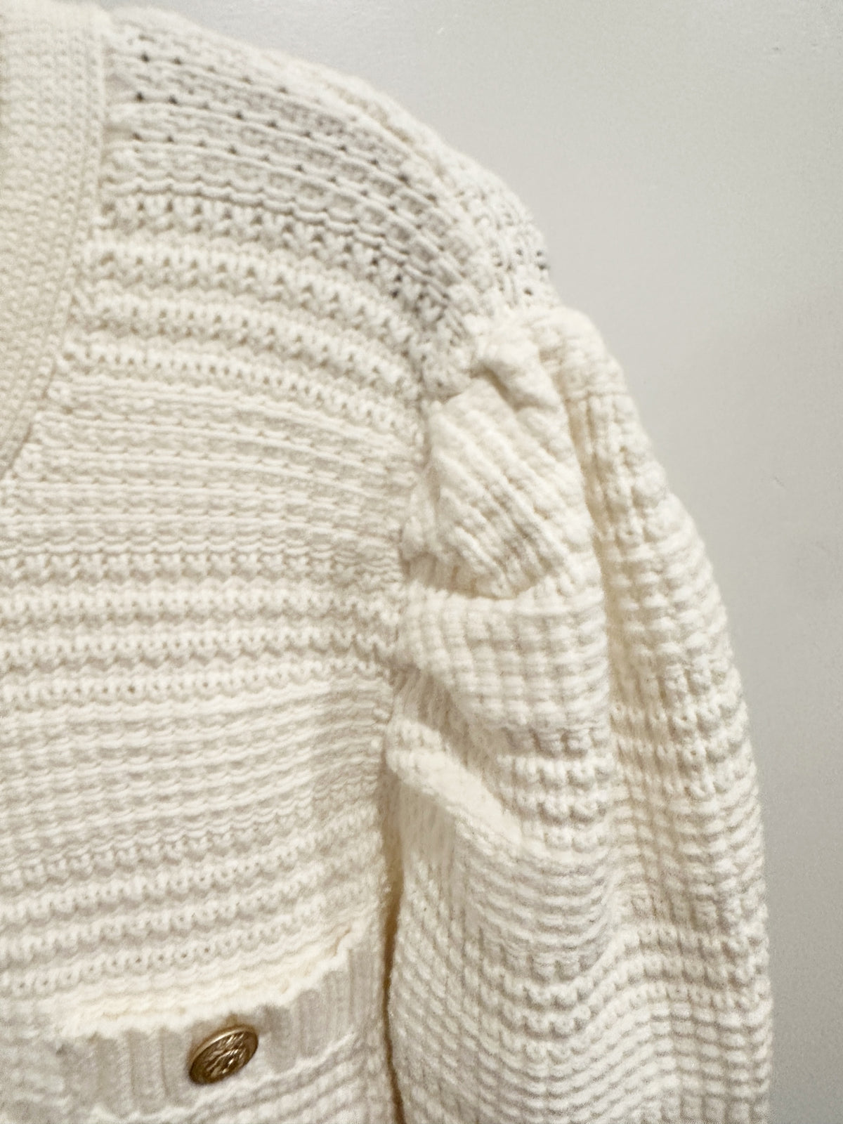 Marina Textured Cardigan in White - Large