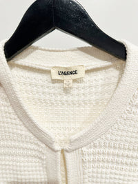 Marina Textured Cardigan in White - Large