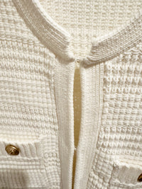 Marina Textured Cardigan in White - Large