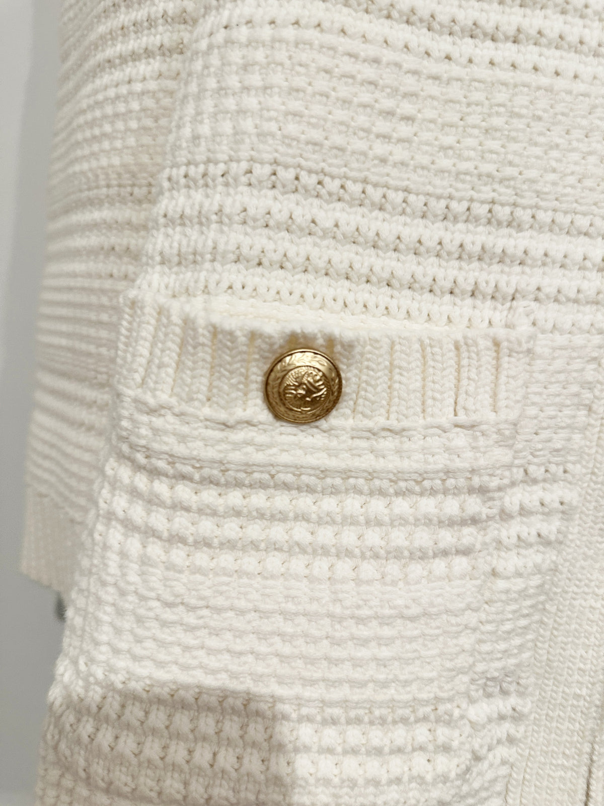 Marina Textured Cardigan in White - Large