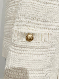 Marina Textured Cardigan in White - Large