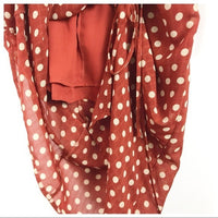 Polka Dot Ruched Midi Dress - XS