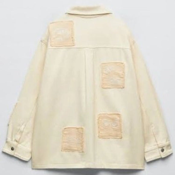 Overshirt Jacket With Embroidered‎ Patches