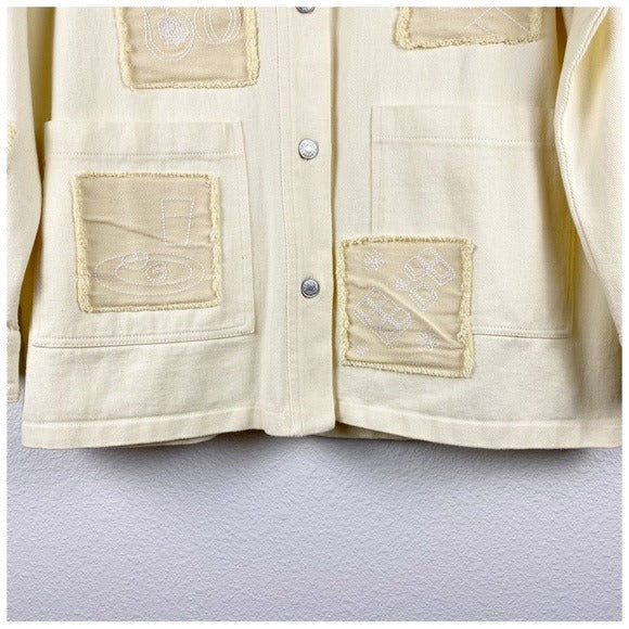 Overshirt Jacket With Embroidered‎ Patches