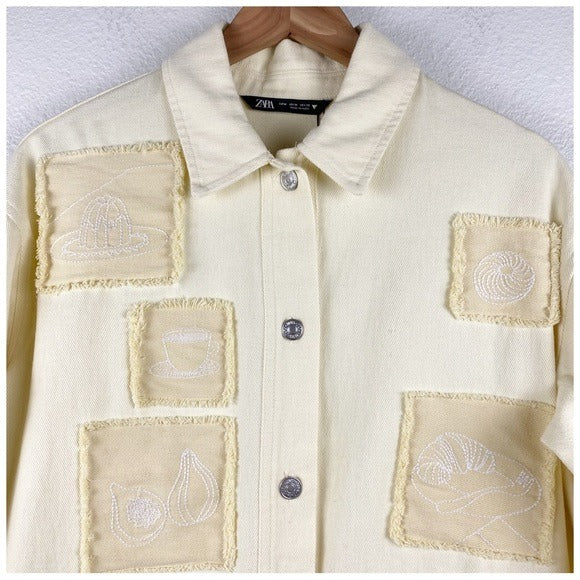 Overshirt Jacket With Embroidered‎ Patches
