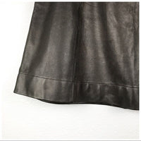 Brown Leather Mini Skirt Size 32