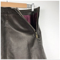 Brown Leather Mini Skirt Size 32