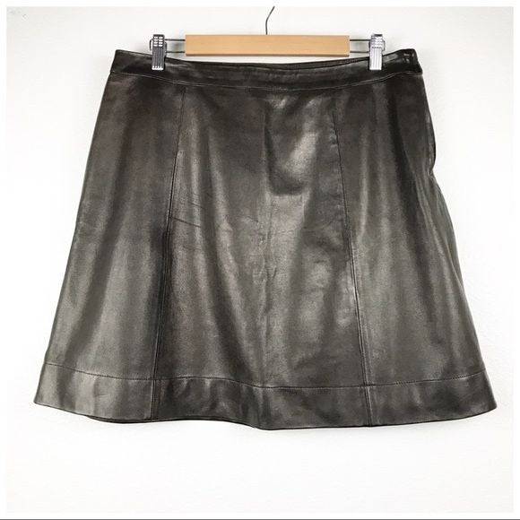Brown Leather Mini Skirt Size 32